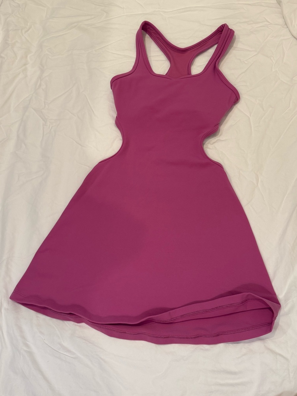 Aritzia TNA Women's Cutout Racerback Athletic Dress in Magenta